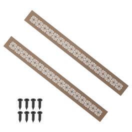 Unique Bargains - 20"x2" Door Air Vent Cover, 2pcs Heavy Duty Aluminum Alloy Grille Louvered with Mounting Screws for Cabinet Wardrobe - Brown