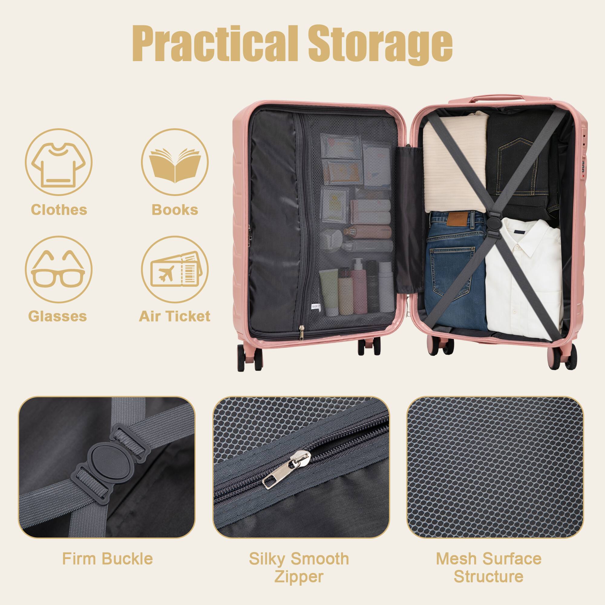 Practical Storage

- Clothes
- Books
- Glasses
- Air Ticket

- Firm Buckle
- Silky Smooth Zipper
- Mesh Surface Structure