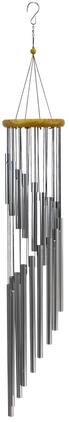 Sorbus - Wind Chimes – Tubular Decorative Outdoor Garden Accent with Soothing Musical Bell Sounds for Memorial, Home, Deck - Silver