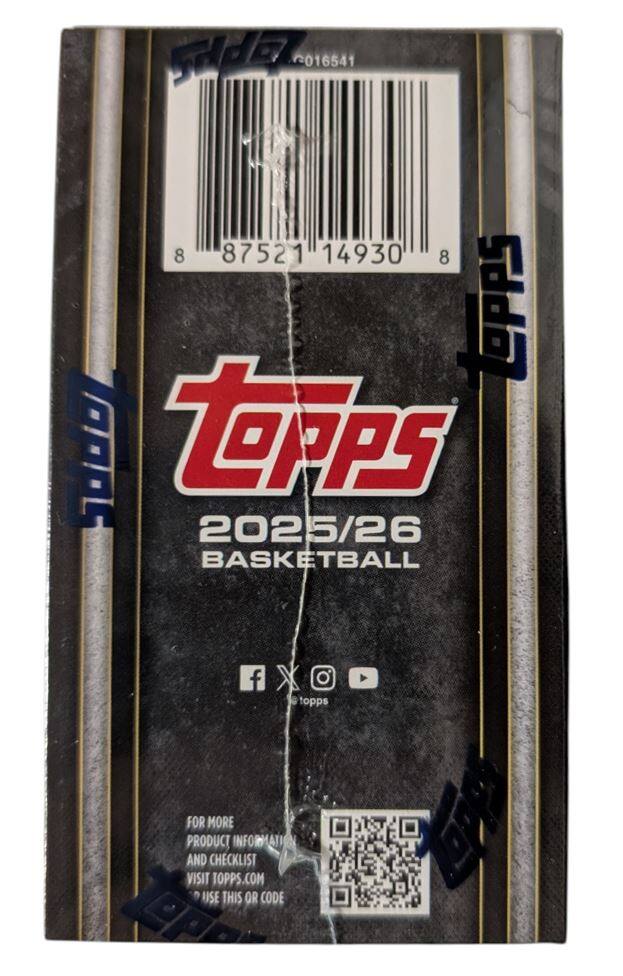 Td 016541 8 87521 14930 8 LOPPS PS TPPs 2025/26 BASKETBALL f X topps FOR MORE PRODUCT INFORMATION AND CHECKLIST VISIT TOPPS.COM USE THIS QR CODE