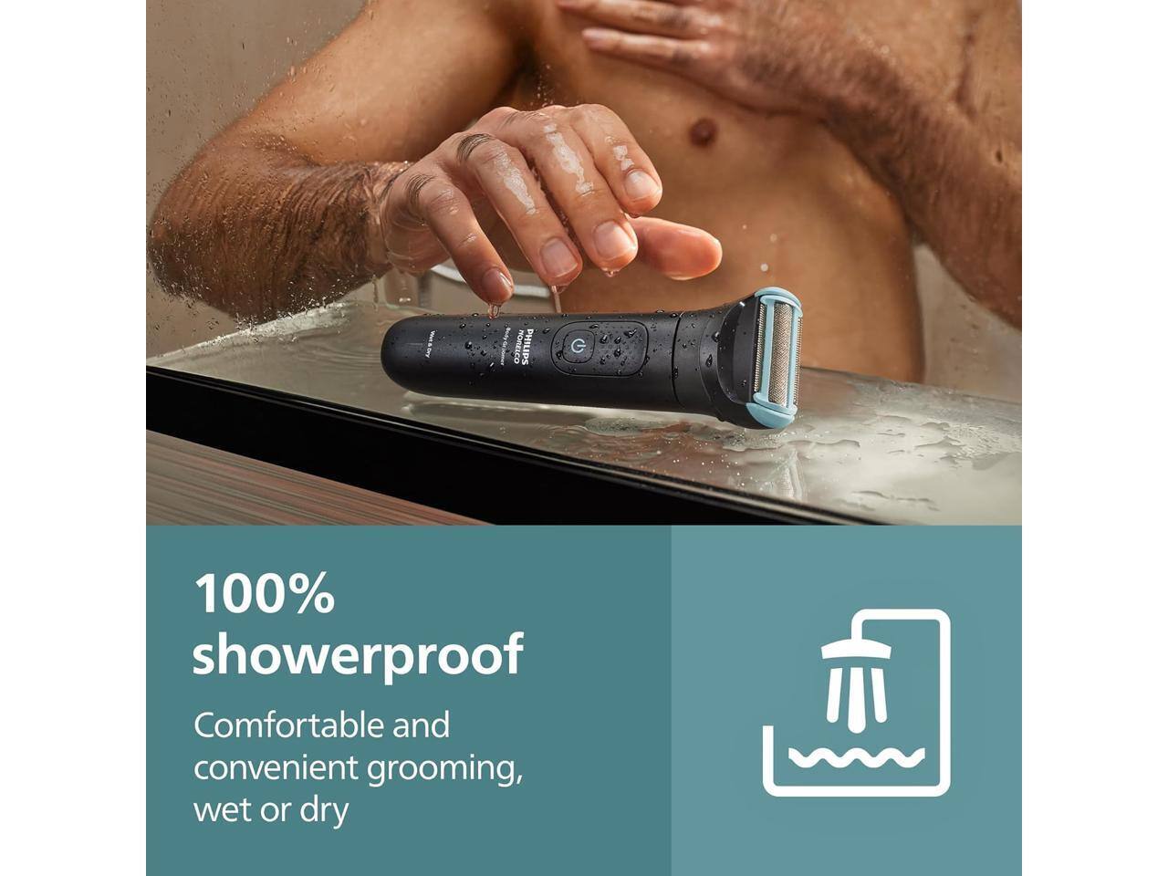 100% showerproof  
Comfortable and convenient grooming, wet or dry