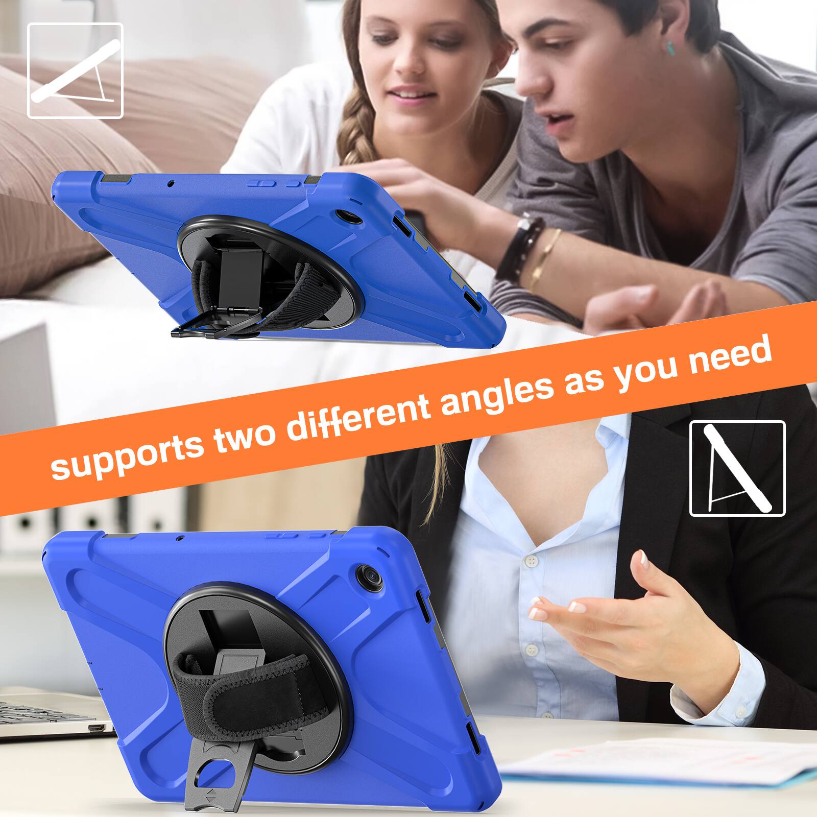 supports two different angles as you need