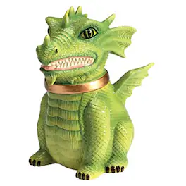 Pacific Trading - Dragon Cookie Jar Ceramic Cute Kitchen Accessory - Green
