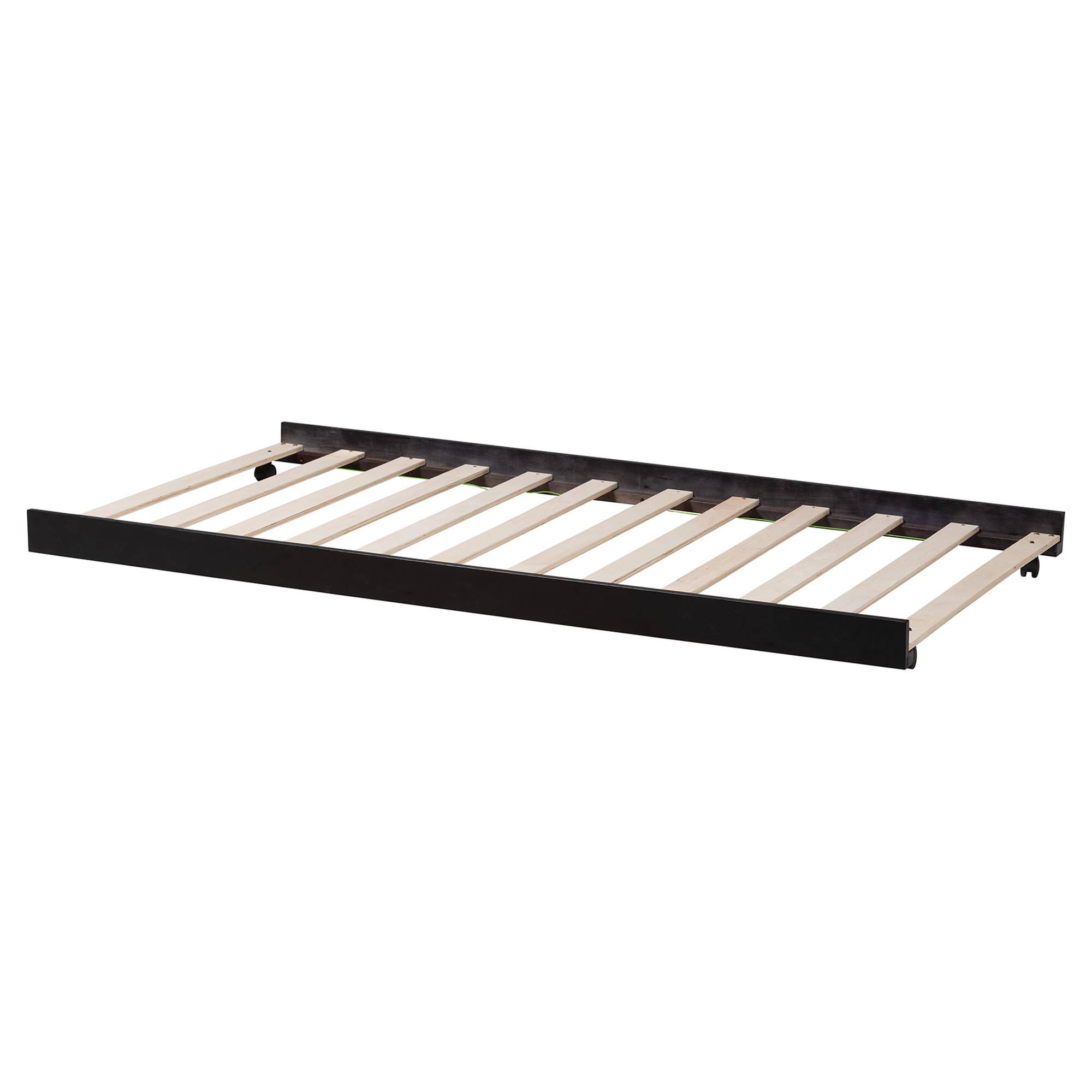 Left. Baxton Studio - Lucera Trundle - Underbed Low-Profile Rolling Base for Daybeds and Guest Rooms, Twin - Black.