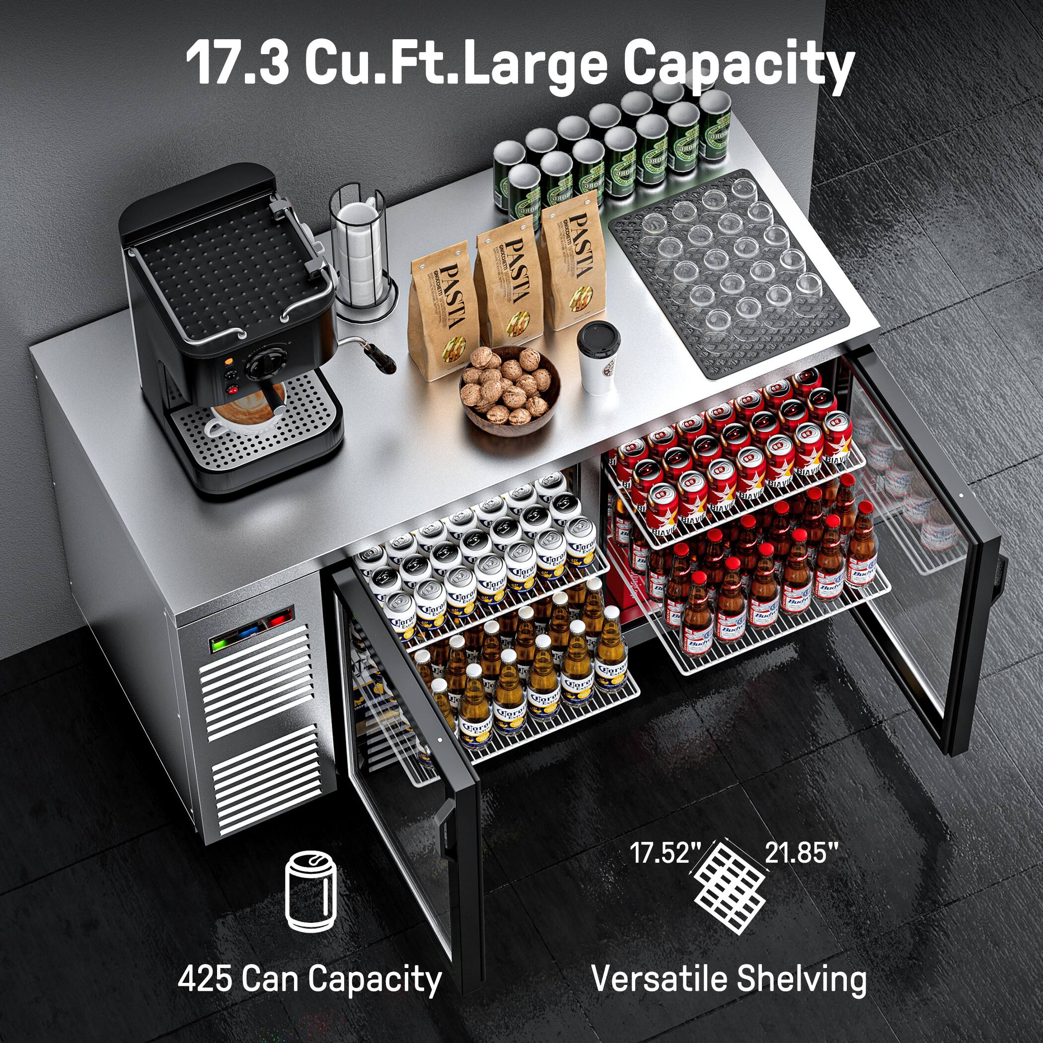 17.3 Cu. Ft. Large Capacity  
425 Can Capacity  
Versatile Shelving  
17.52" x 21.85"