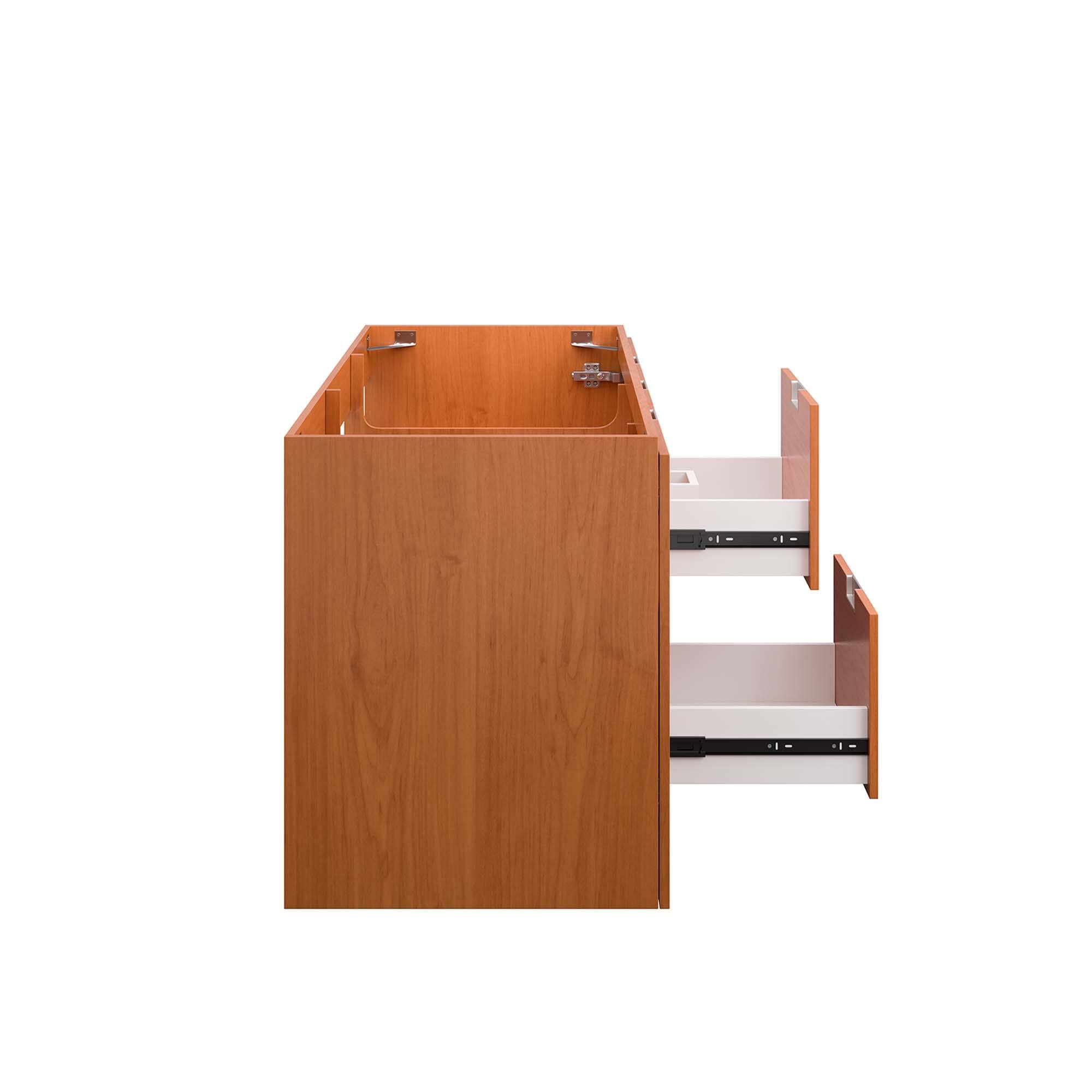 Alt View 5. Modway - Scenic Wall-Mount Bathroom Cabinet Basin Not Included by Modway - Cherry Walnut.