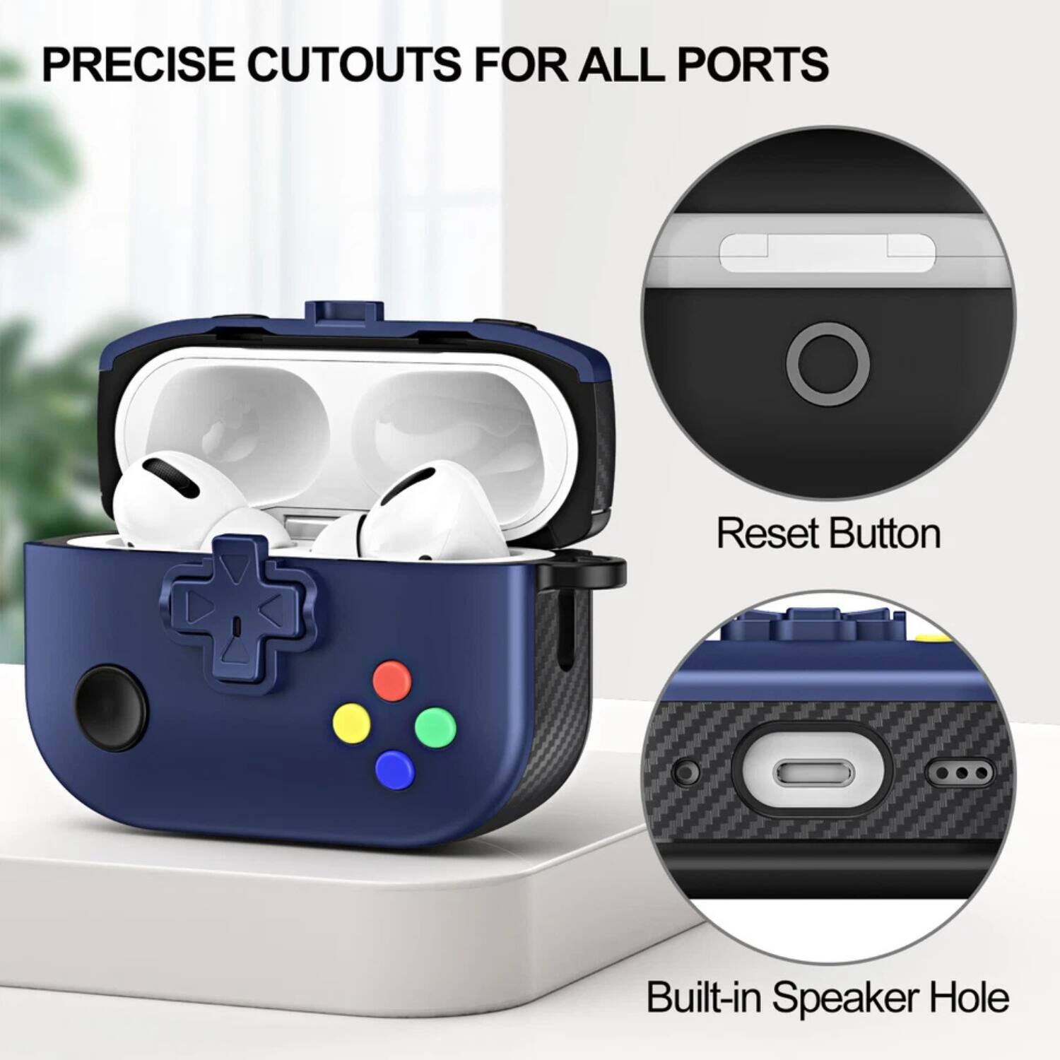 PRECISE CUTOUTS FOR ALL PORTS

- Reset Button
- Built-in Speaker Hole