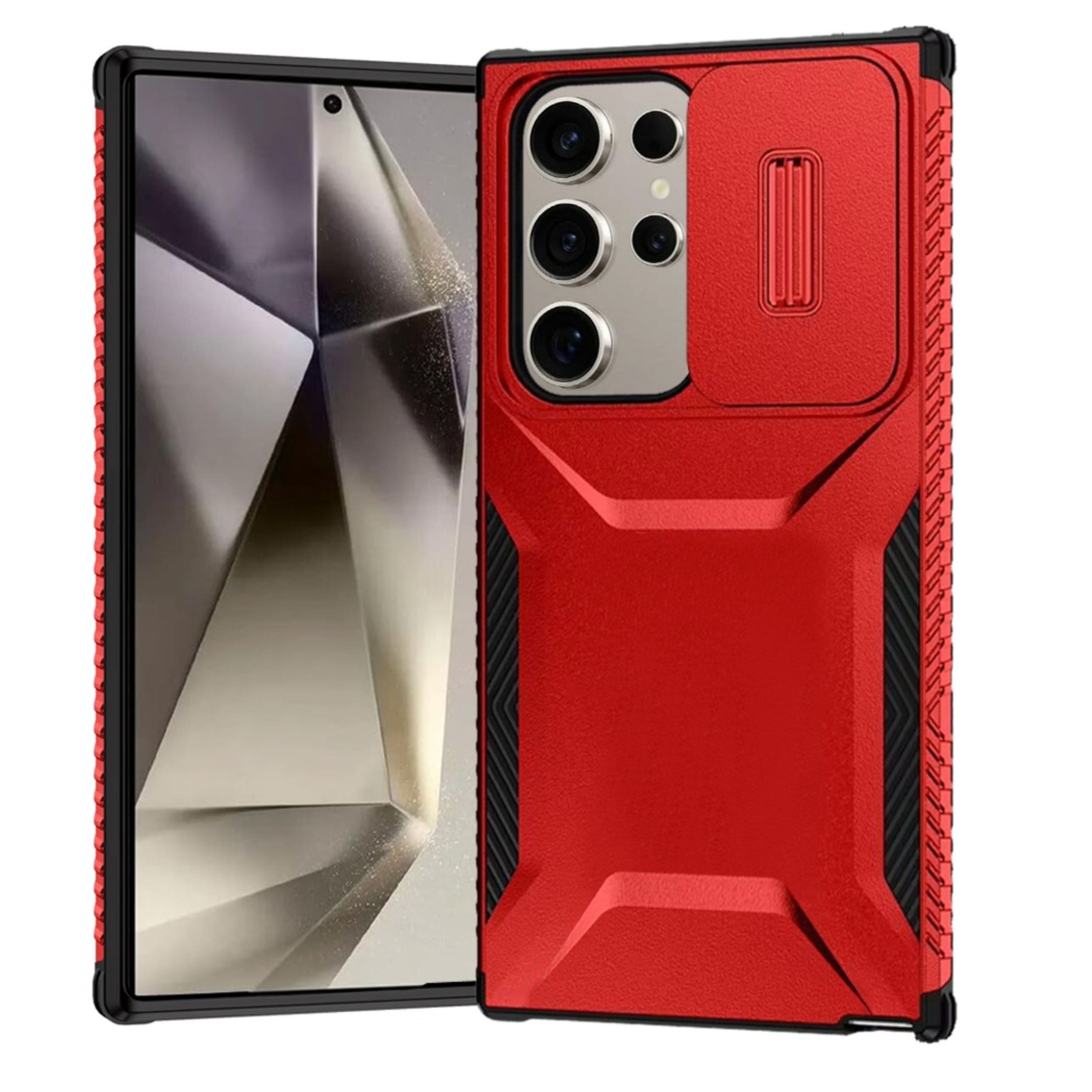 Kitcheniva - Tactical Side Grip Case With Sliding Lens Shield & Tempered Glass For Samsung S25 Ultra - Red price history on PriceWatchPro
