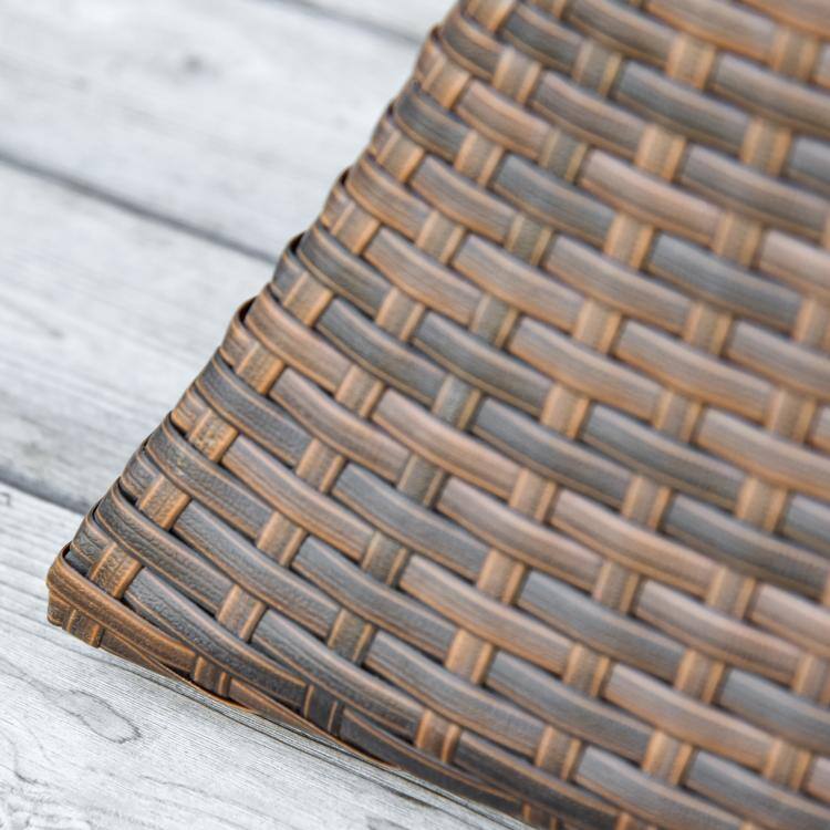 Alt View 9. PULUZ - Outdoor Side Table with Umbrella Hole, 2 Tier Rattan Wicker End Table with Storage Shelf, All Weather - Brown.
