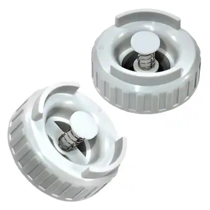 Front. HQRP - 2-Pack Humidifier Bottle Valve Caps with Plunger and Seal Ring for Emerson MoistAir, Kenmore - Replaces 509229-1.