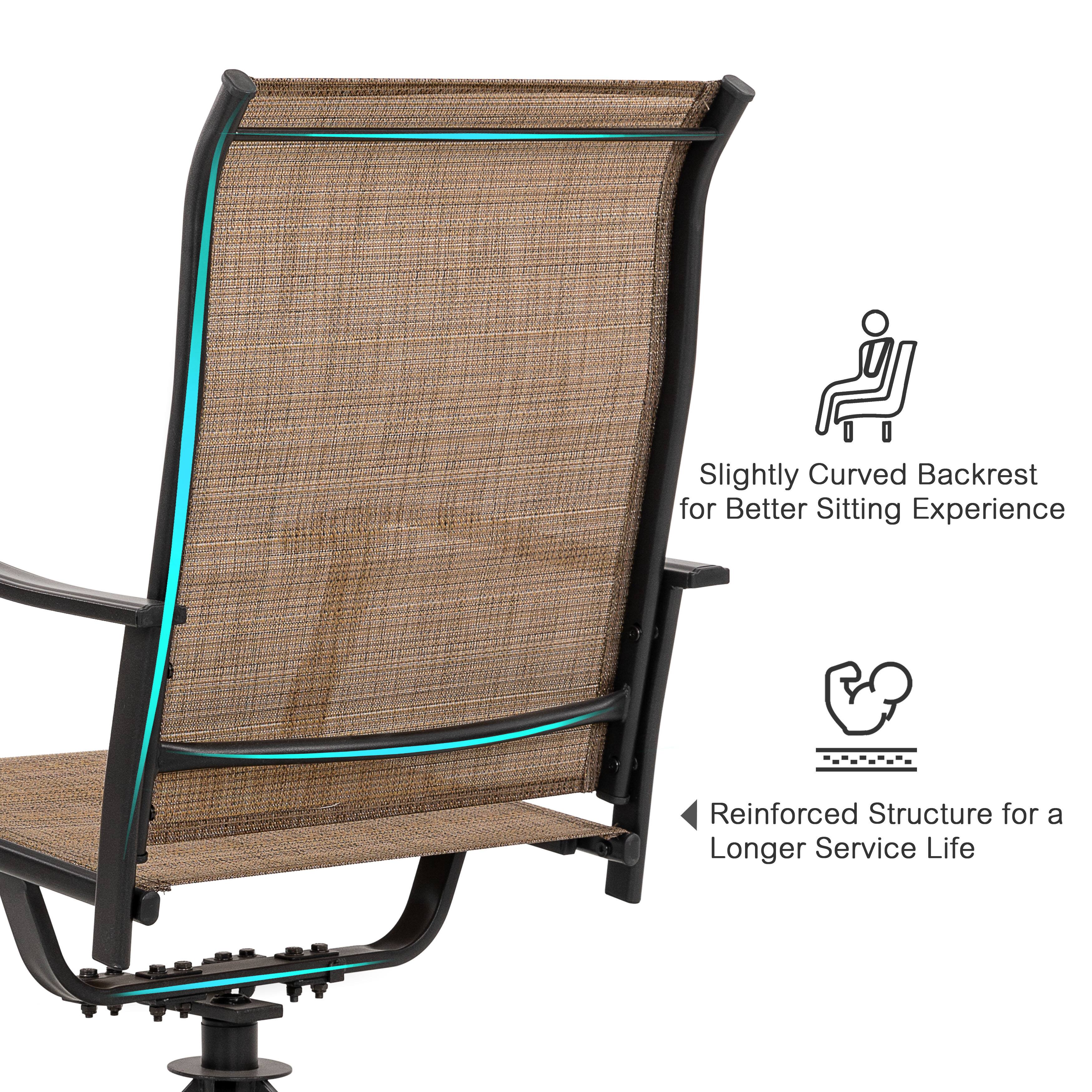 Slightly Curved Backrest for Better Sitting Experience  
Reinforced Structure for a Longer Service Life