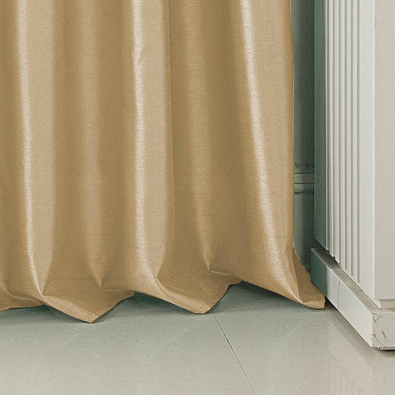 Alt View 1. RT Designers Collection - RT Designers Collection 100% Polyester 82 GSM Faux Silk Nikki Rod Pocket Curtain Panel 54" x 84" Beige - Beige.