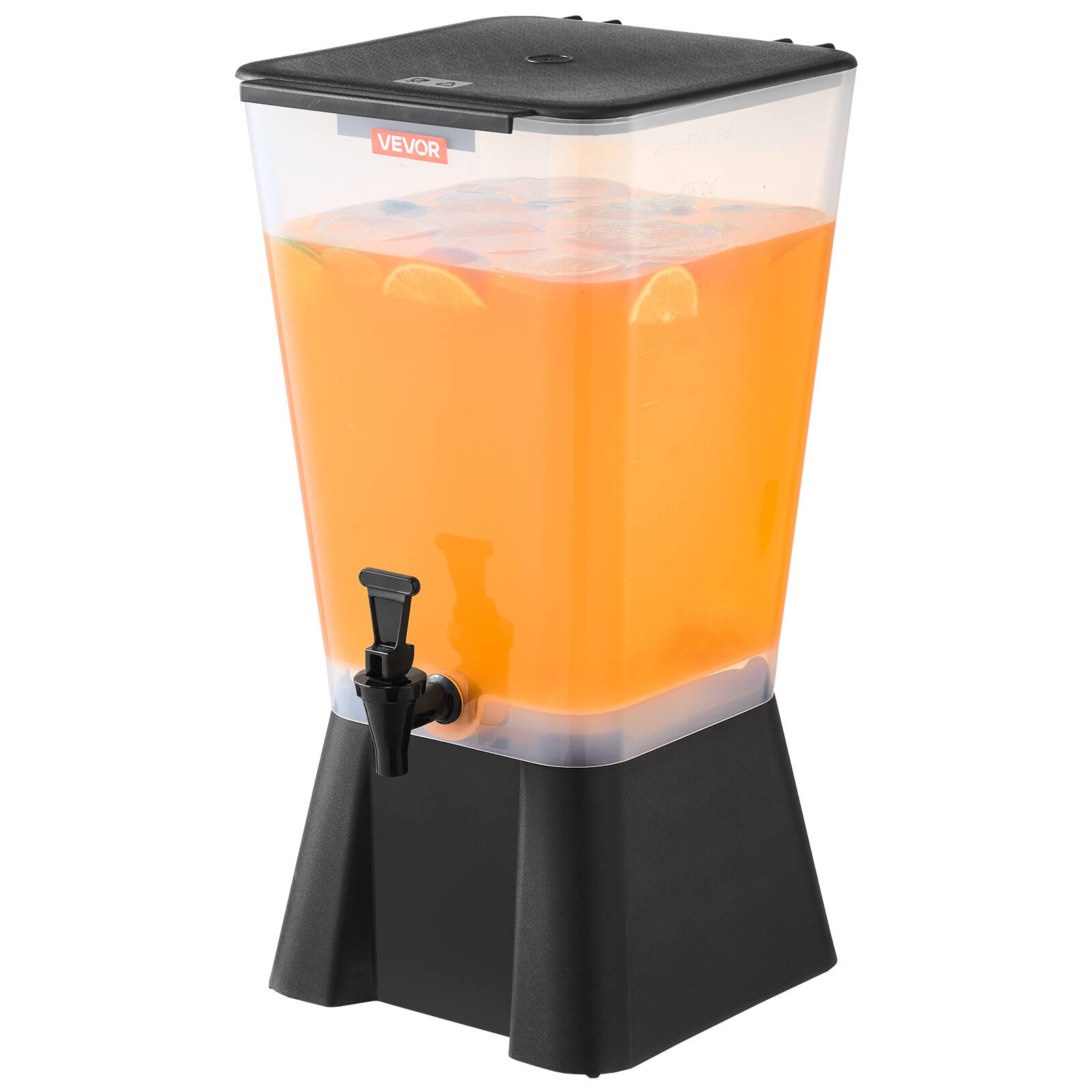 VEVOR - Beverage Dispenser, 5 Gallon Drink Dispenser for Parties, Plastic Juice Dispensers with No-Drip Spigot - Black