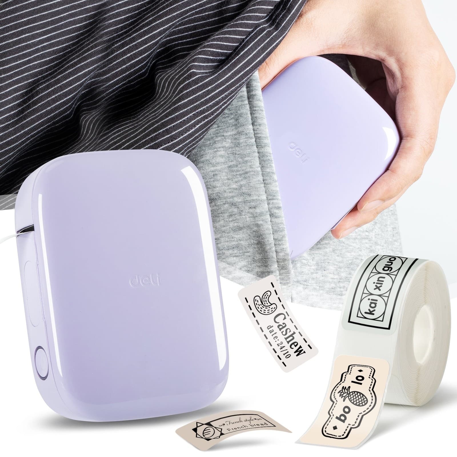 Deli - Label Maker Machine Portable Bluetooth Waterproof with Tape for Product Label/Logo/Retail - Milky White price history on PriceWatchPro