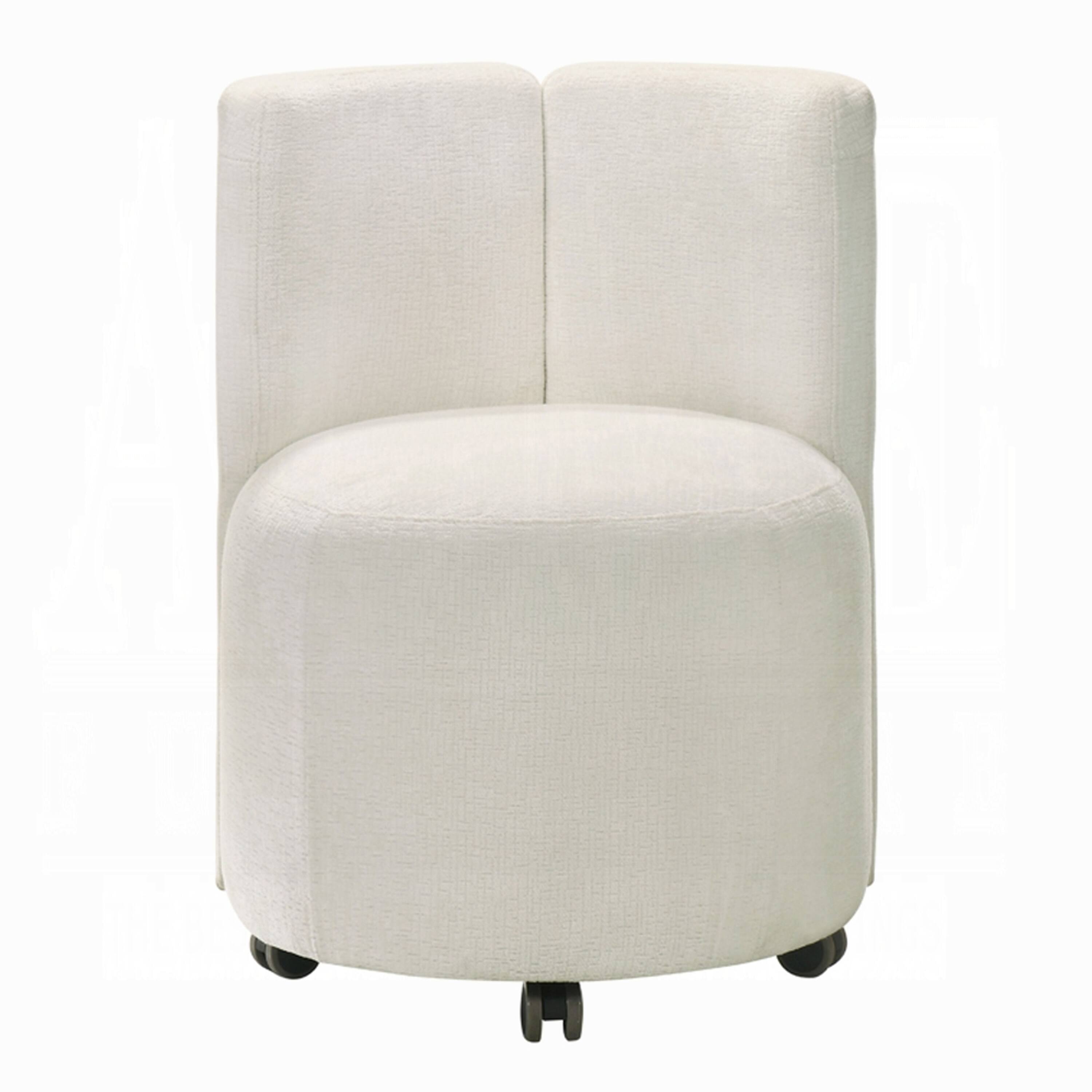 Alt View 1. Manhattan Lane - Yodo Dining Side Chair Set of 2, Rolling Caster Wheels - White.