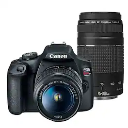 EOS Rebel T7 DSLR Camera with Canon EF-S 18-55mm IS II + EF 75-300mm Lens