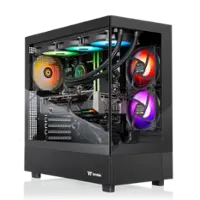Thermaltake - LCGS View 9897X-270 Gaming Desktop AMD Ryzen 7 9800X3D, 32GB Memory, AMD Radeon RX 9070 XT, 2TB NVMe M.2 - Black - Front_Zoom