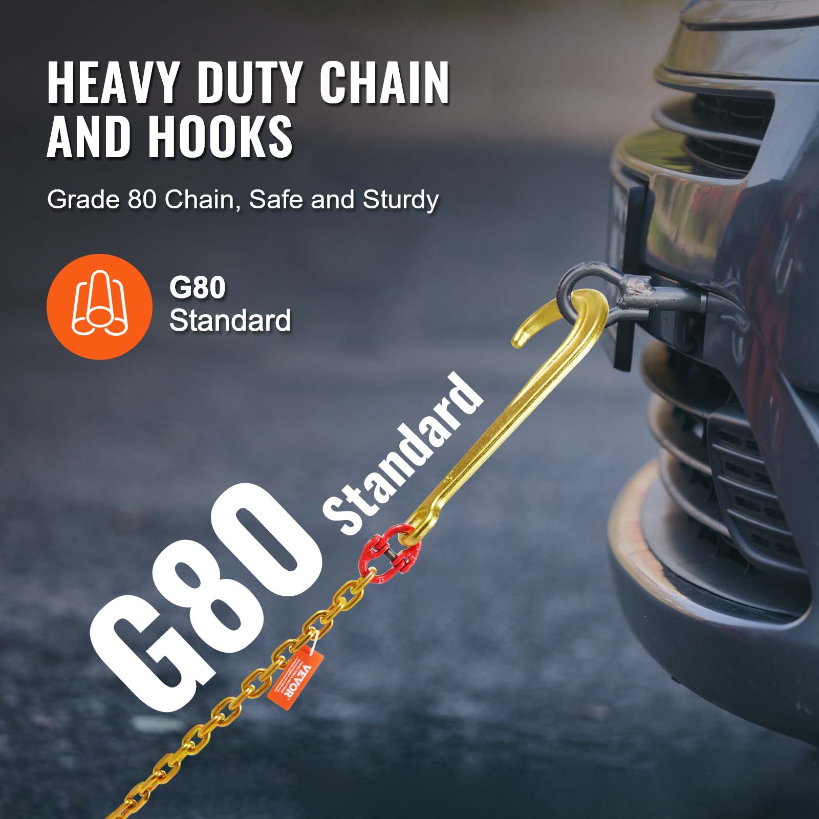 HEAVY DUTY CHAIN AND HOOKS  
Grade 80 Chain, Safe and Sturdy  
G80 Standard  
G80 Standard