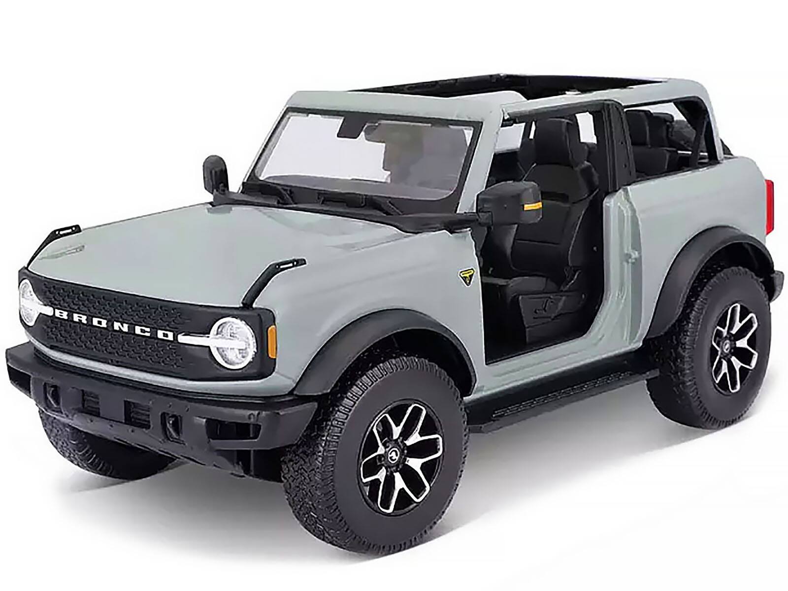 Alt View 1. Maisto - 2021 Ford Bronco Badlands Light Gray "Special Edition" 1/18 Diecast Model Car by Maisto.