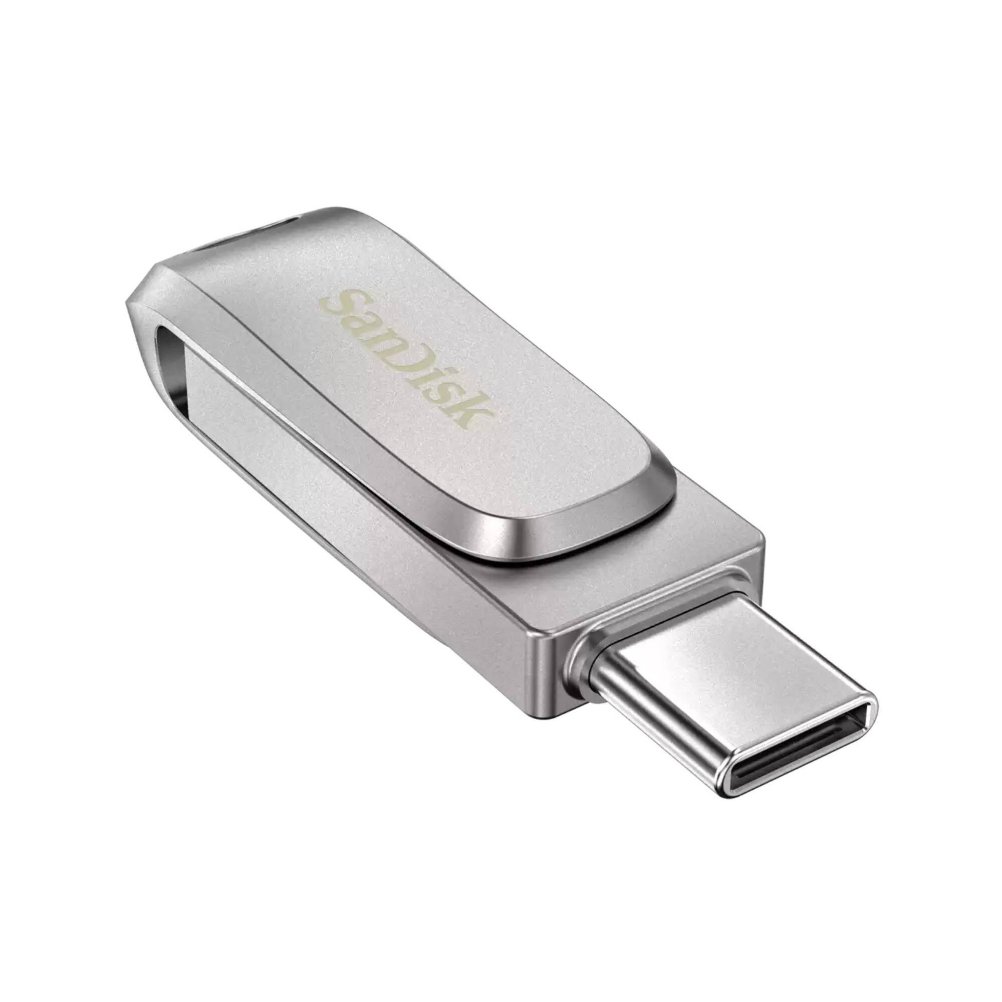 SanDisk - 32GB Ultra Luxe SDDDC4-032G-G46 USB 3.1 Dual A+C Flash Drive - Silver