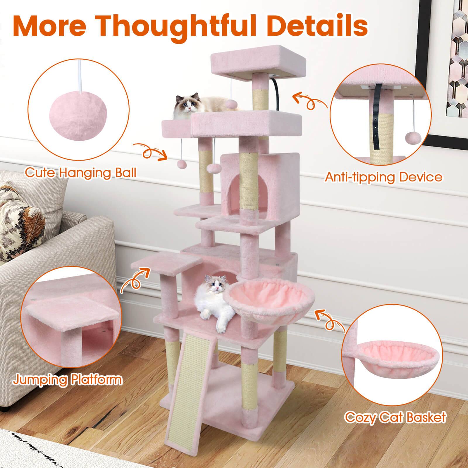More Thoughtful Details

- Cute Hanging Ball
- Anti-tipping Device
- Jumping Platform
- Cozy Cat Basket