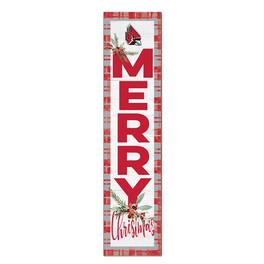 Jardine - Ball State Cardinals 12'' x 48'' Outdoor Merry Christmas Leaner - White