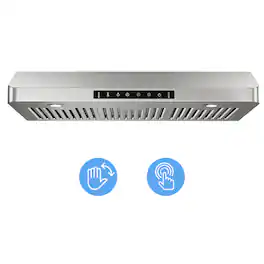 VIKIO - 36 inches - Externally Vented - Under cabinet Range Hood - Stainless Steel