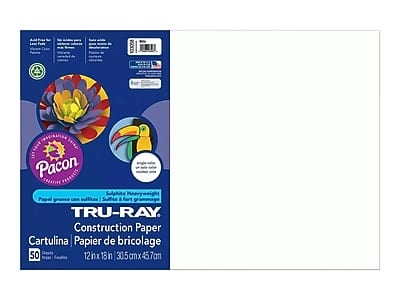 "Tru-Ray - 12"" x 18"" Construction Paper, 50 Sheets (P103058) - White" price history on PriceWatchPro