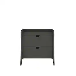 Manhattan Comfort - Coney Mid-Century Modern 20" Nightstand - Charcoal Gray