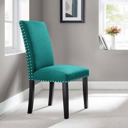 Parcel Dining Upholstered Fabric Side Chair by Modway - Teal