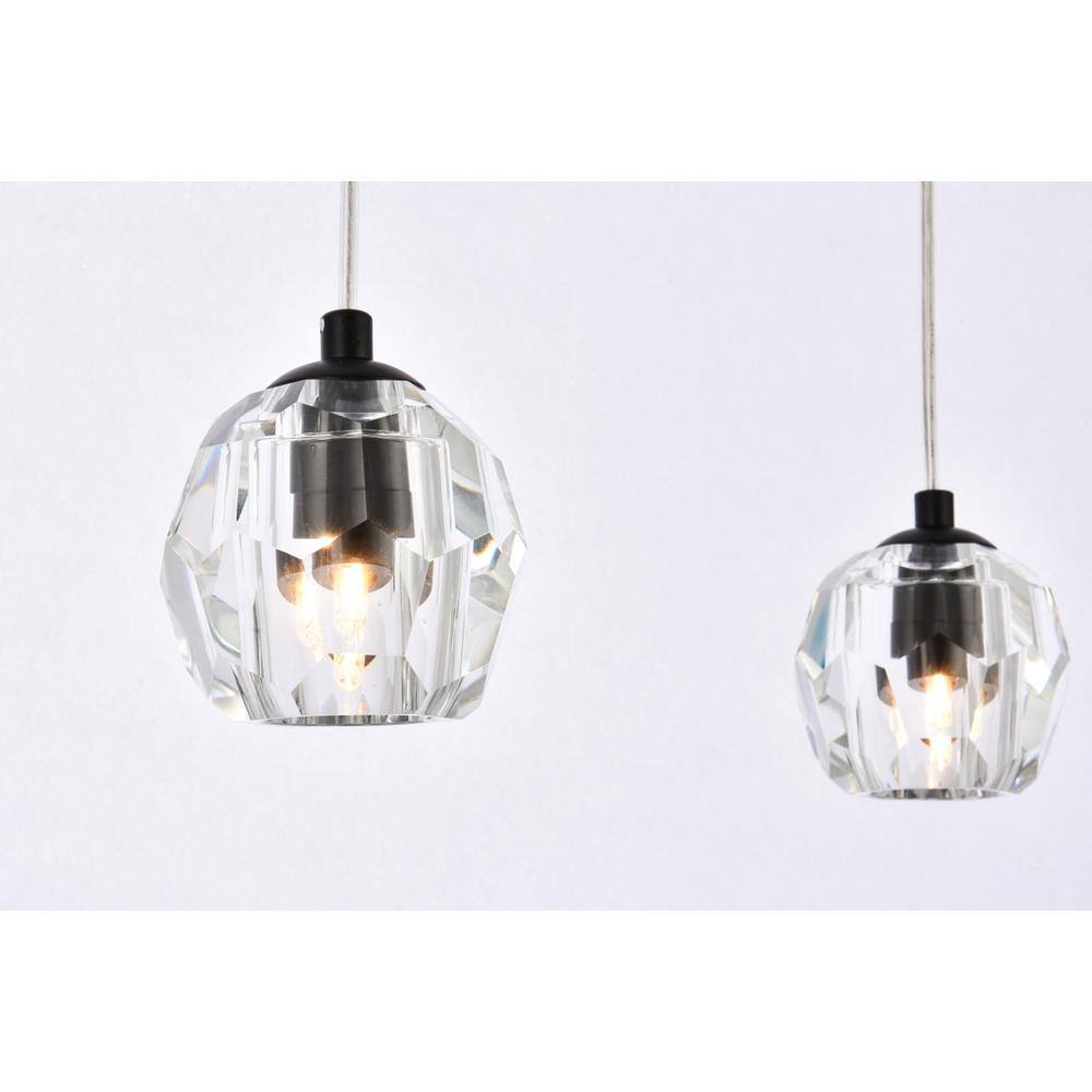Alt View 1. Elegant Lighting - Eren 3 lights Black pendant - Black.