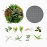 Costway - 2 Pack Round Framed Artificial Foliage Wall Art with 9 Types of Mixed Faux Plants - Green & Brown