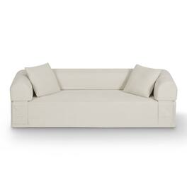 Loheer - 3 Seater Boneless Couch No Assembly Modern Frameless Sofa for Compact Apartment Living Room 83 Inch - Beige