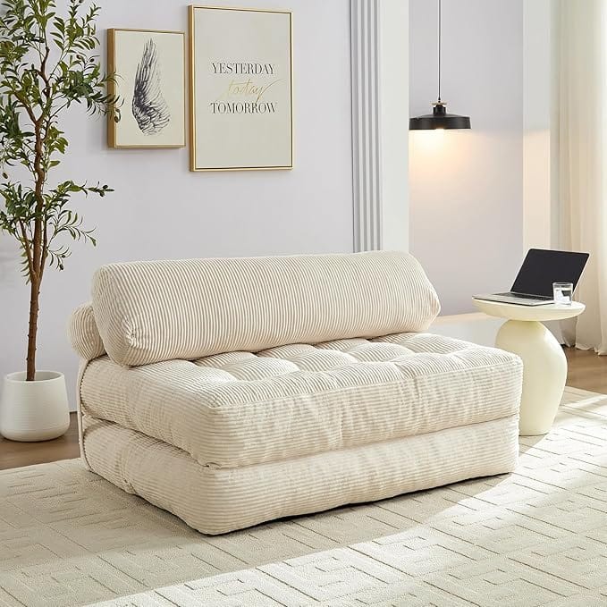 Circus Cirle - 50”W Folding Sofa Bed - Beige