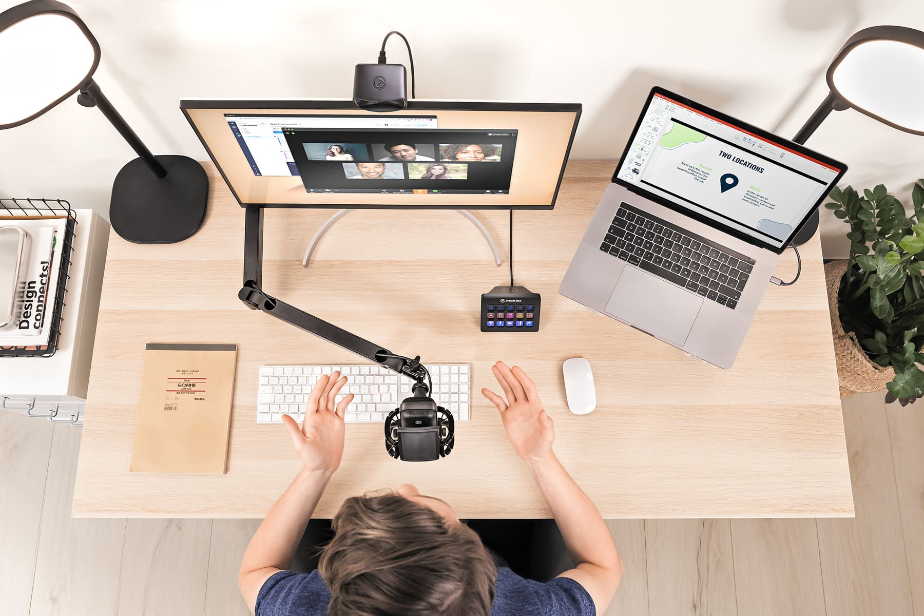 Two computer monitors are located at Desidy Design.