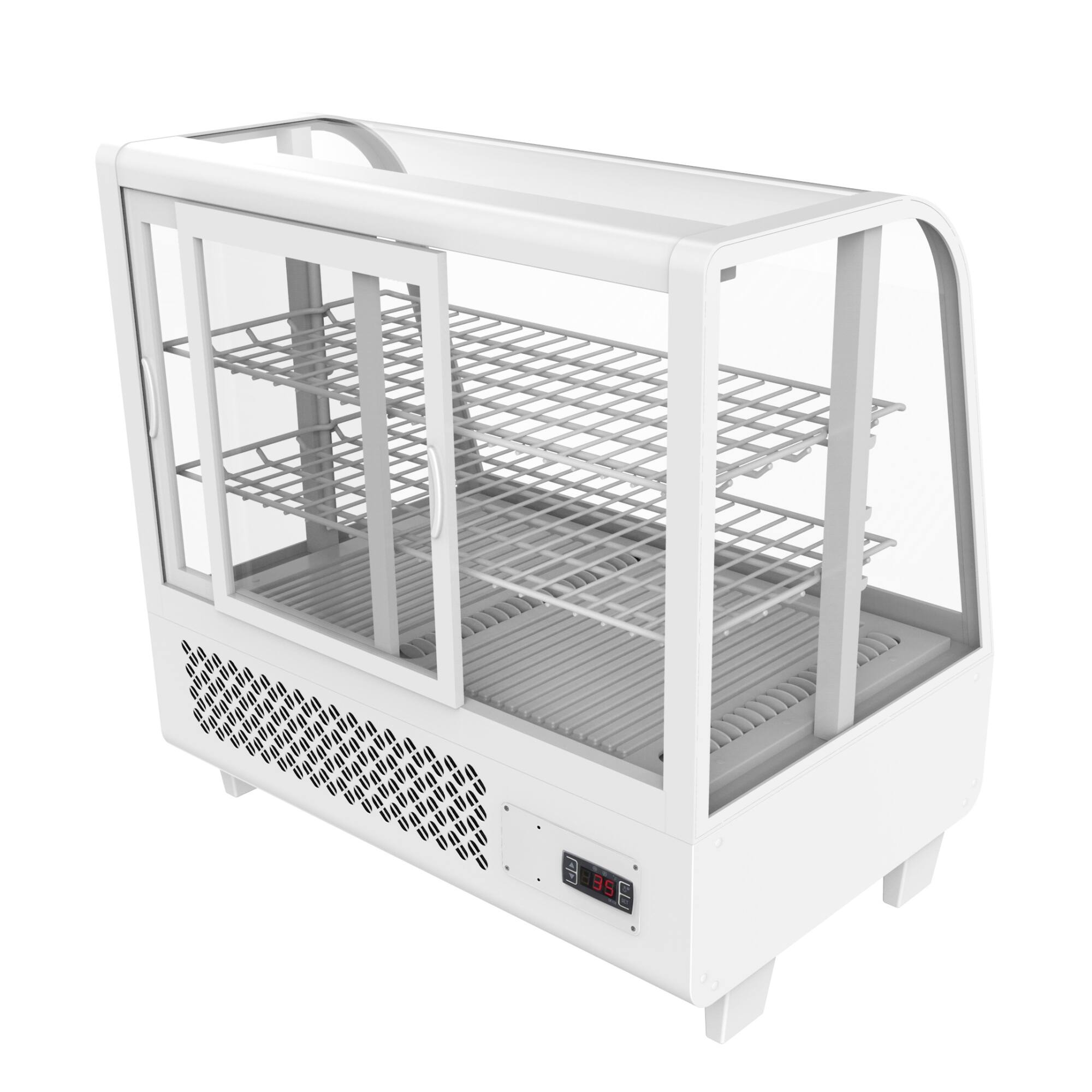 In an unused oven, there are two shelves.