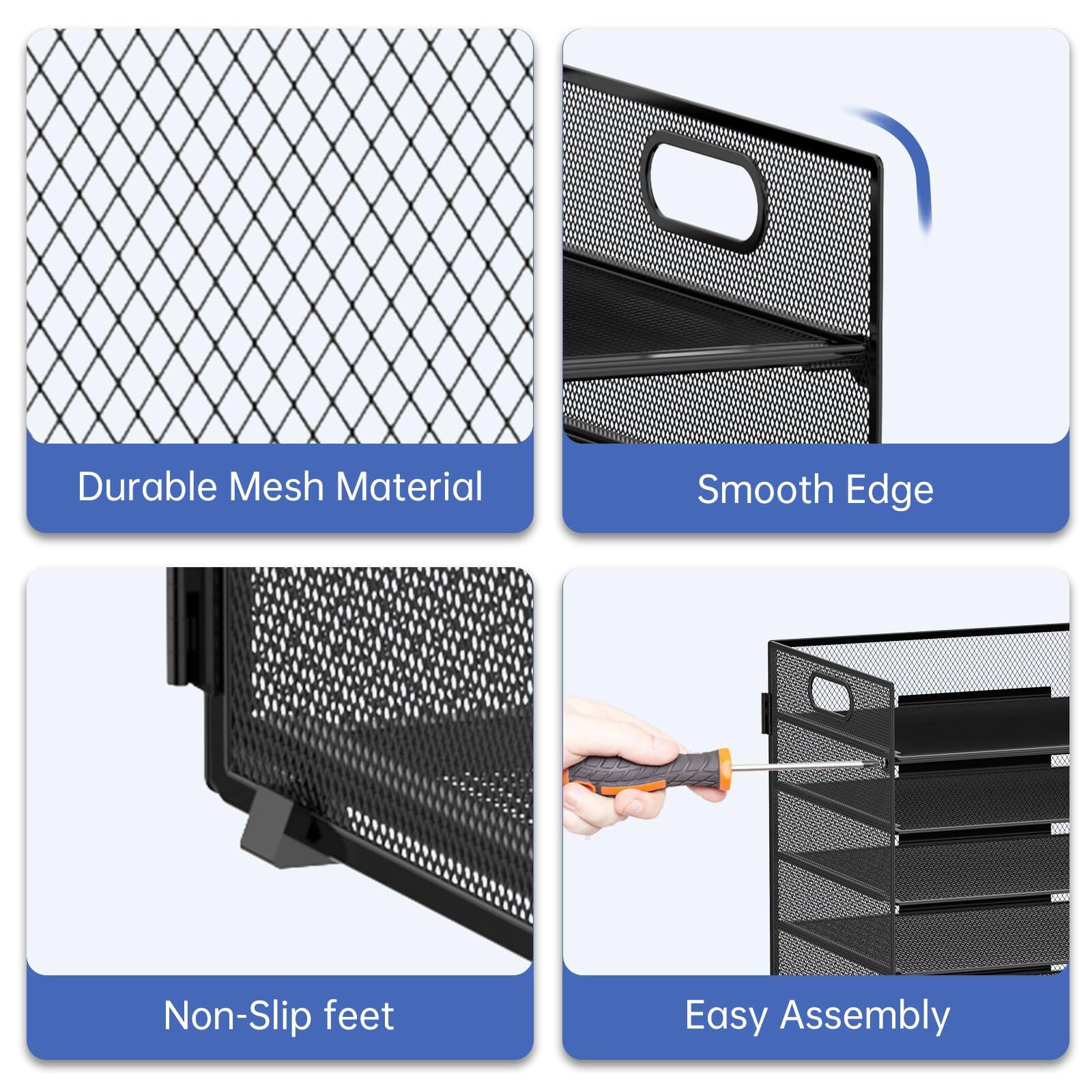 - Durable Mesh Material
- Smooth Edge
- Non-Slip Feet
- Easy Assembly