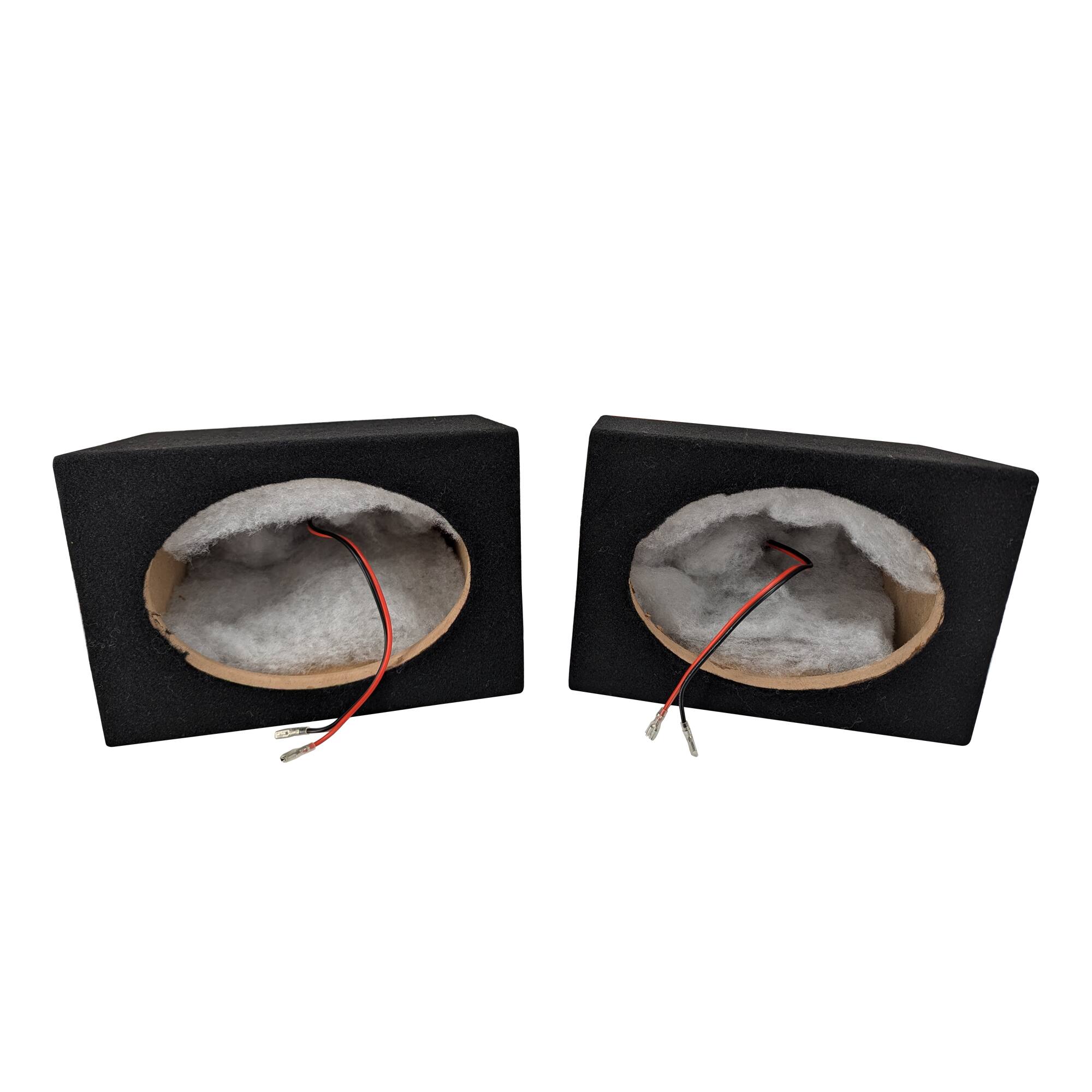 Alt View 3. SDX Audio - 5"x7" Speaker Enclosure Pair w Internally Pre-Wired Fast-On Terminal - Black.