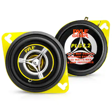 PYLE PYLE GEAR PLG3.2 3 2 WAY COAXIAL SPEAKER SYSTEM 120 WATTS MAX. 4 OHM IMPEDANCE
