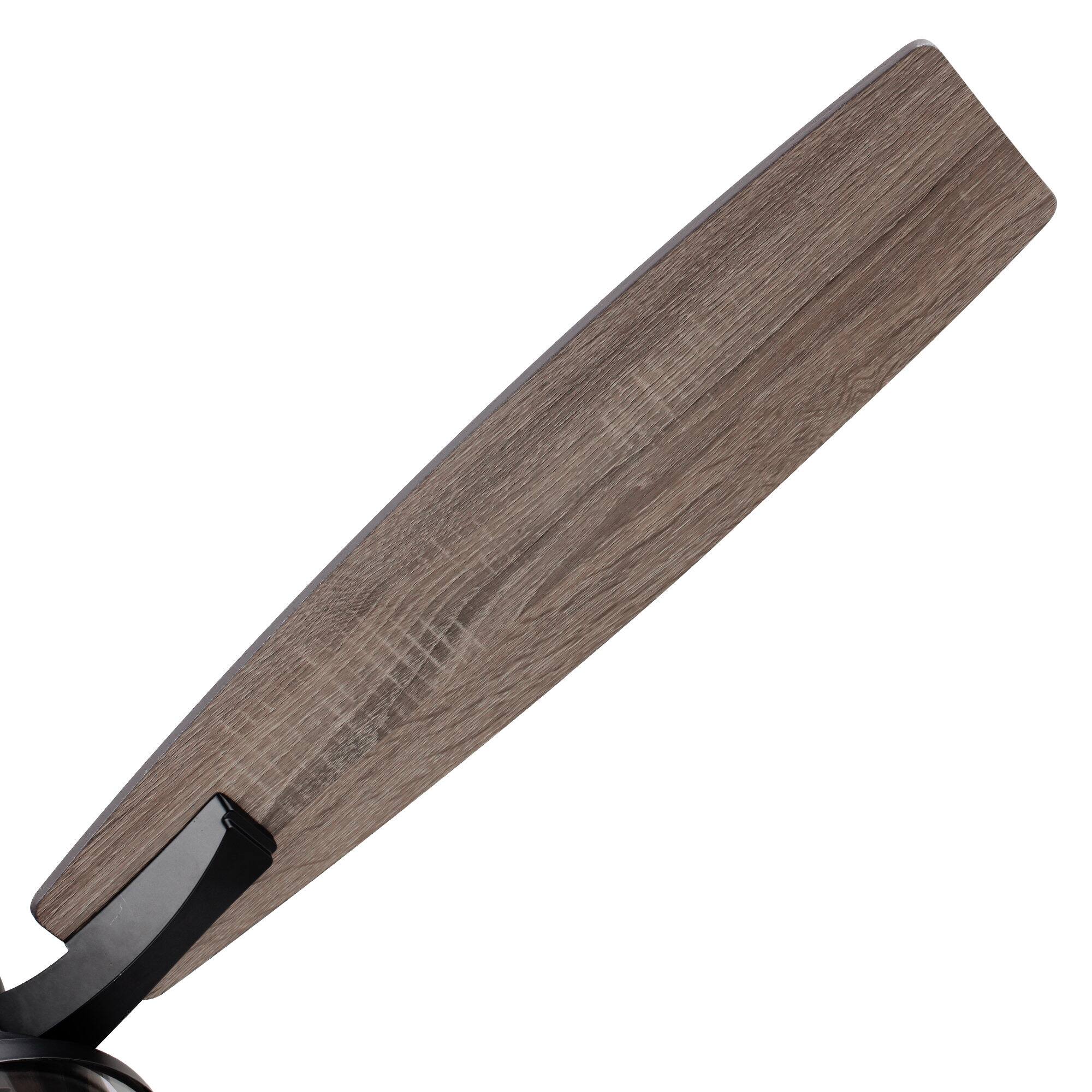 Alt View 9. Parrot Uncle - 52" Rustic Black Wood 5-Blade Indoor Ceiling Fan with Remote and Light Kit - Black.