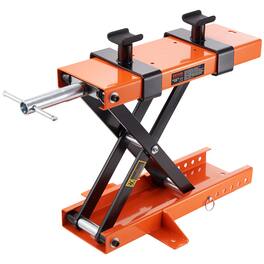 VEVOR - Motorcycle Lift, 500 kg Motorcycle Center Scissor Lift Jack with Saddle & Safety Pin, Steel Motorcycle Jack Hoist Stand - Orange;Black