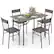 Angle. Costway - 5PCS Dining Table Set for 4 Rectangular Kitchen Table & 4 Chairs with Metal Frame Cement Gray - Cement Gray and Black.