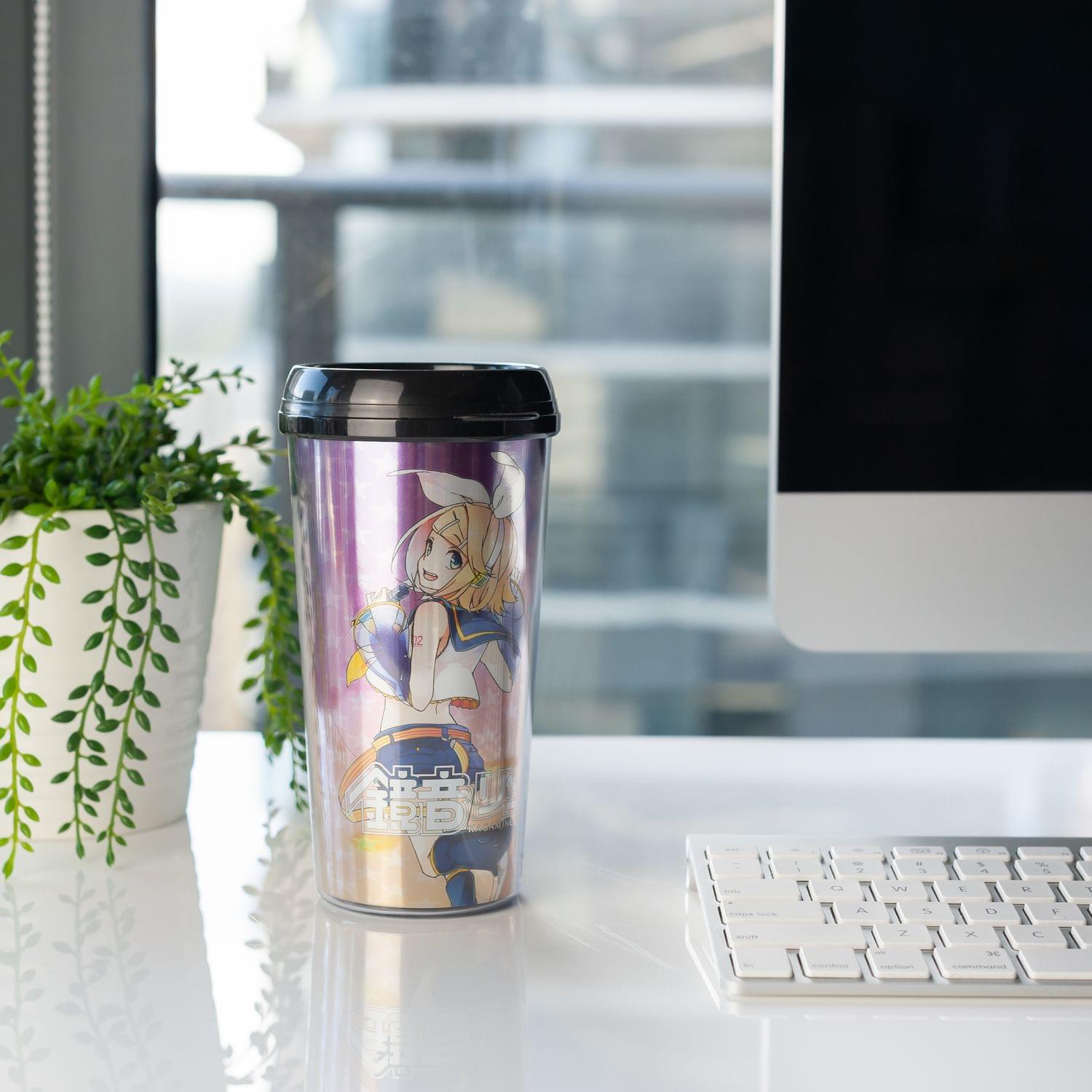 Alt View 3. Just Funky - Hatsune Miku Collectibles | Crypton Voice Hatsune Miku 16 oz Travel Mug - Multi-Color.