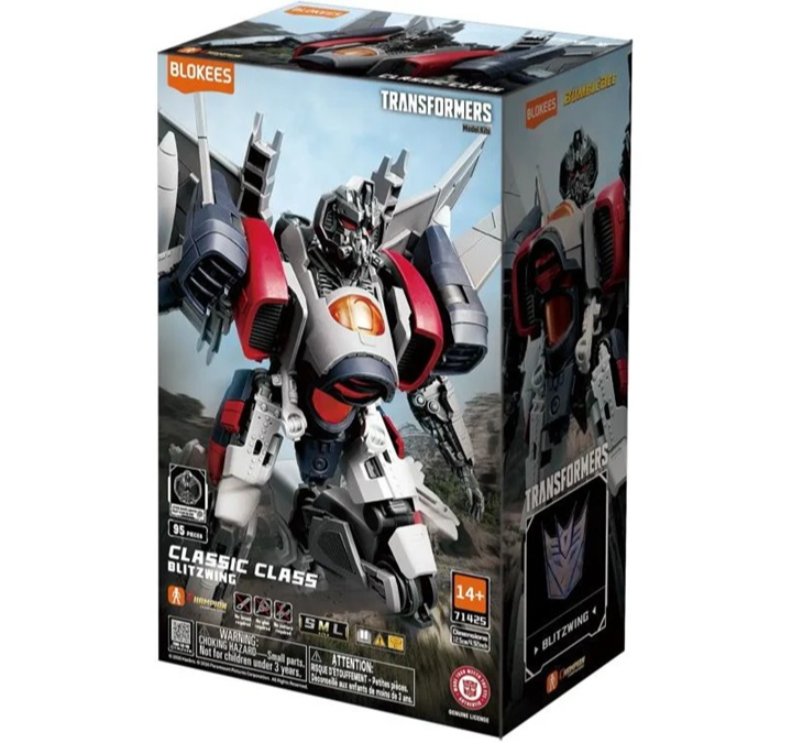BLOKEES TRANSFORMERS BINEE BLOKEES Modd 95 FROSN BLITZWING CLASSIC CLASS SML M L

WARNING: "CHOKING HAZARD - Small parts. Not for children under 3 years.

ATTENTION: Petite pièce - risque d'étouffement. Ne convient pas aux enfants de moins de 3 ans.

TRANSFORMERS 14+ 71425 BLITZWING