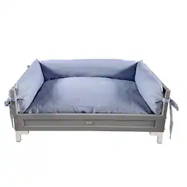New Age Pet - ECOFLEX Manhattan Raised Dog Bed with Cushion - Grey - Gray