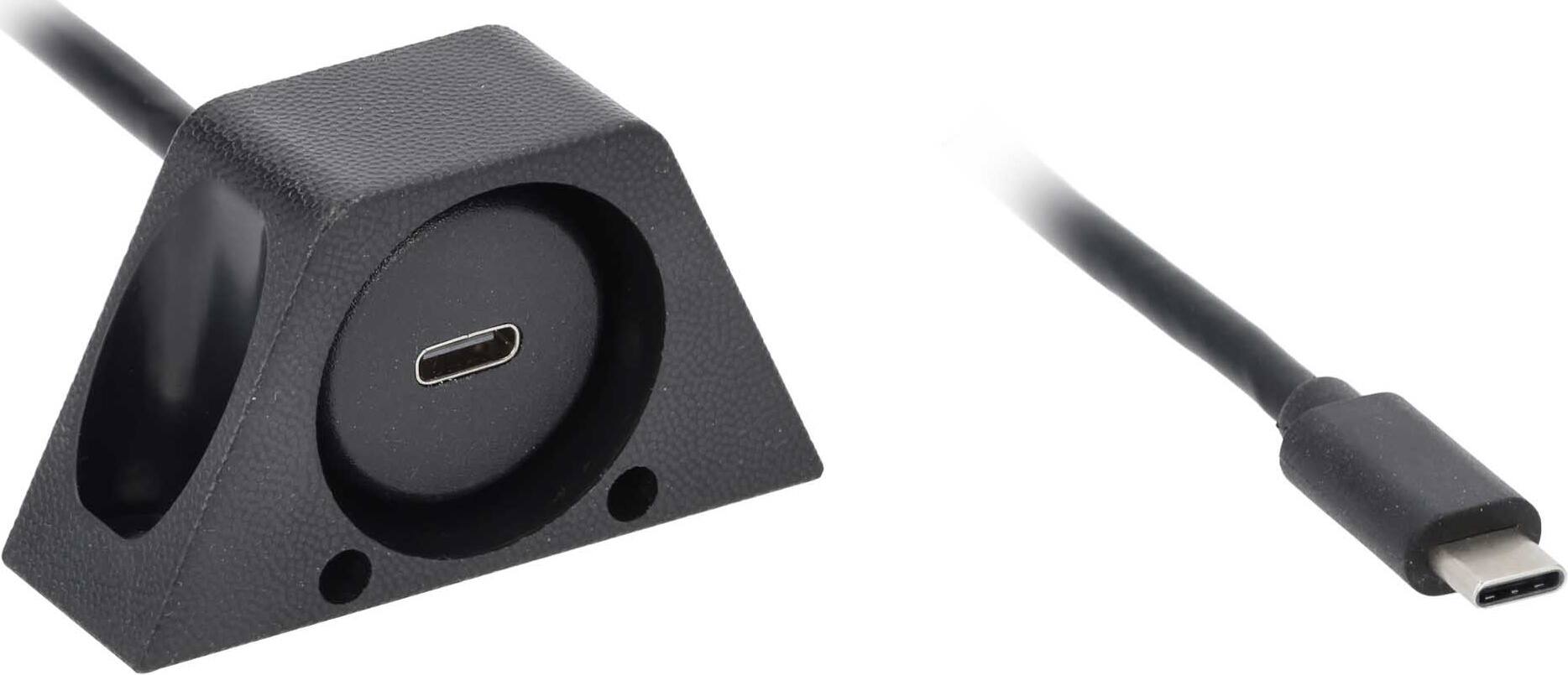 Angle. Metra - 1' Male USB 4.0 Type-C to Female USB 4.0 Type-C Extension Cable - Black.