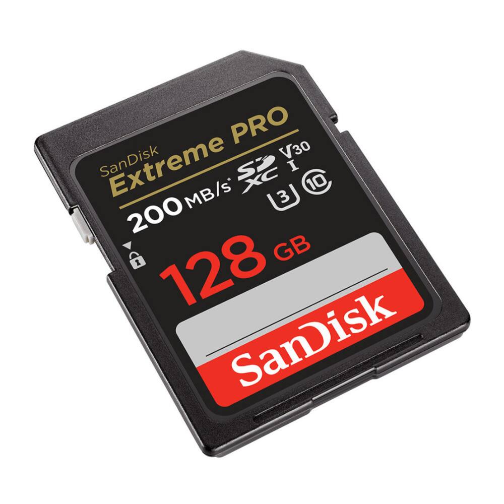 SanDisk Extreme PRO
200 MB/s
128 GB
V30
I
XC
U3
10
