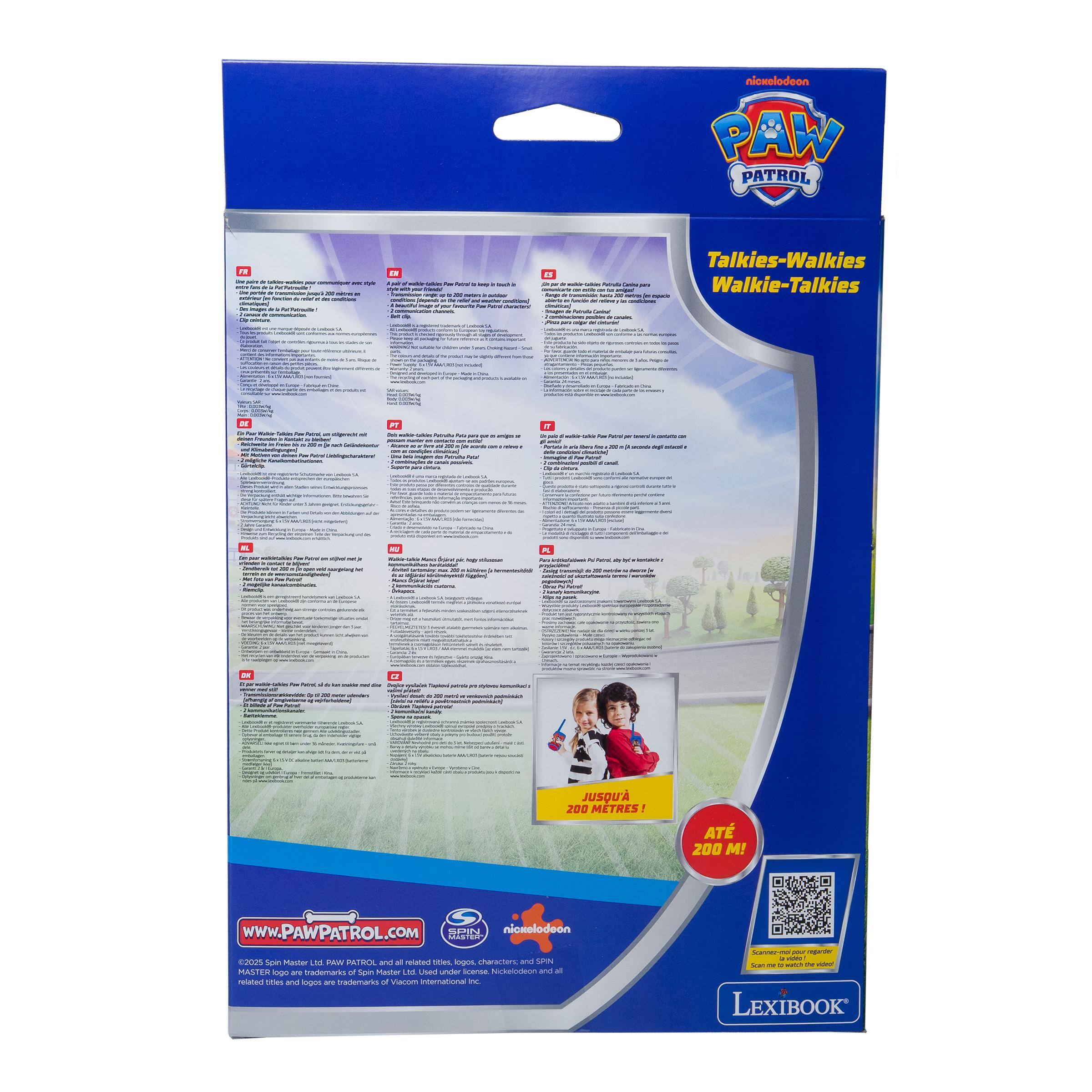 nioxolodeon PAW PATROL - - 1 S I : - : - - - I Talkies-Walkies Walkie-Talkies I 1 - I - - 2 3 . : - - - - 2 - - JUSQU' 200 METRES I AT 200 M! www.PAWPATROL.COM PD mickelodeon CS Soio te LNS PAI PARA and a nalaten ames ps tharamans and SIr PASTER irgen an martemars a Spen mastar LNE Une - i feckalorion and - tared mas and frurm - tanamars M sarium interraatinal I - - - - - - - LEXIBOOK