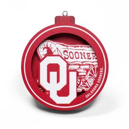 YouTheFan - Oklahoma Sooners 3D Logo Series Ornament - Multicolor