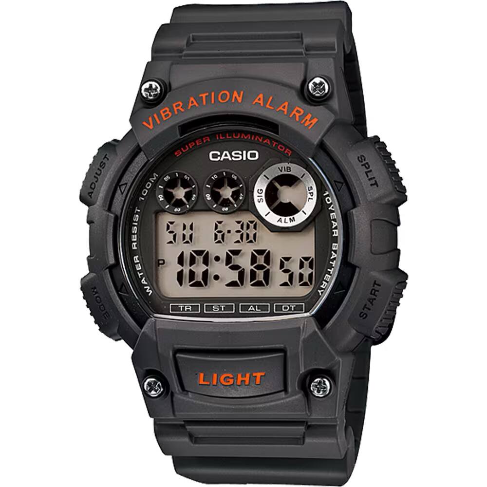 Casio - Men's Shock-Resistant Digital Sport Watch with Band- W-735H-8AV - Gray